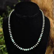 18in. Navajo Pearl Necklace w/ Kingman Turquoise - Various Styles