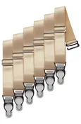 6 x Steel Suspender Clips in Ivory
