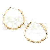All Gold Corrugated Ball Earrings with Big Kid Gold Noodles