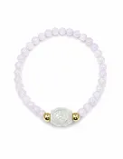 A grade lavender jade 5.5-6mm with barrel a jade stainless steel bracelet