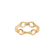 15 mm Beam Link Ring with Pavé Connectors in Gold