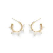 Amorphous Pearl Bead Hoops / Small