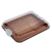 14" Acacia Cutting Board with white handles