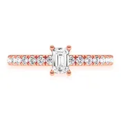 0.25ct Emerald Cut Diamond Engagement Ring