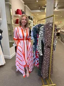 Abrielle Handkerchief Midi Dress Tulip Stripe