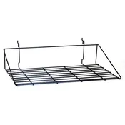 Double shirt shelf  23-1/2″w x 14″d fits slatwall and grid and pegboard  – black