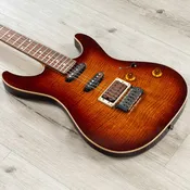 Fibenare Roadmaster FB Guitar, Flame Maple Neck, HSS Pickups, Tobacco Sunburst