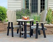 30” Round Poly Table With 2 Fanback Chairs