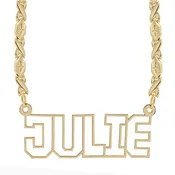Custom Nameplate Necklace - Cutout Block Name Necklace