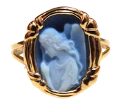 Blue Cameo 14K Ring