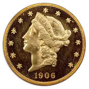 1906 $20 Liberty Head Double Eagle PR65 Cameo