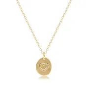 16" Gold Necklace Inspire Love Small Gold Disc