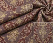 Ashoo Vintage Damask Burgundy Gold Polyester Fabric