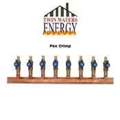 1 1/2" Copper Manifold 3/4" Crimp Fitting (With or W/O Valve) 212 Outlets