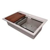132-6983 Ruston 33″ x 22″ Single Bowl Sand Granite Composite Work Station Dual-Mount Sink
