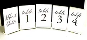 Black and White Clear Acrylic Table Numbers — Seven Paths Manor