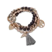 Champagne and Black Stretch Bracelet Set