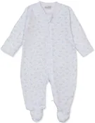 Blue Ele-Fun Print Zip Footie