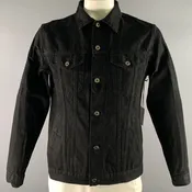 3SIXTEEN Size L Black Solid Denim Selvedge Jacket