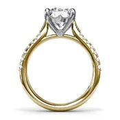 14K Two-Tone Diamond Semi-Mount Ring – 0.23ctw