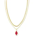 Abbie Pave Frame Multi Strand Necklace