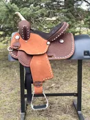 12.5 inch Pro Rider Saddle, dark oil, buck stitching, 5313-7MGT