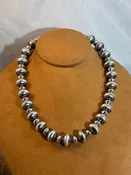 19" High Polish Alternating Navajo Bead Necklace by Ruby Haley