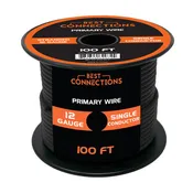 12 Gauge 100 Feet Black Audiopipe Car Audio Home Primary Remote Wire