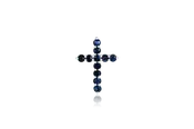 10K White Gold Sapphire Cross Pendant on chain