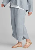 Airy Floods - Linen Pants With Elastic Waist