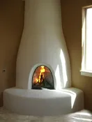 18" CORNER ORNO GAS LOG BURNING KIVA FIREPLACE KIT