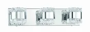 3-Light Chrome Vanity Light with Transitional Glass Metal Dimmable