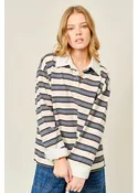 Aaron & Amber Striped Twofer Sweater