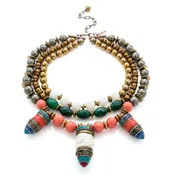 Tibetan Tide Multi-Strand Statement Necklace