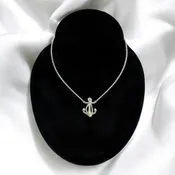 Sterling Silver & Cubic Zirconia Anchor Necklace