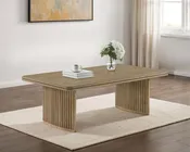 Adina Rectangular Wood Coffee Table - Distressed Light Brown