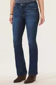 "Ab"solution® High Rise Embroidered Indigo Itty Bitty Boot Jean