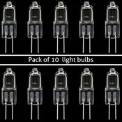 10 Pack G4 Halogen Bi-Pin Bulbs, 20W Dimmable 110V