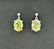Abalone Earrings, Ball-and-post