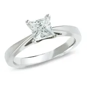 14ktwg Princess 1.00 carat diamond engagement