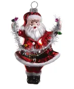 5" Santa Holding Lights Ornament