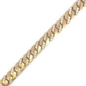 Cuban Bracelet with Round Diamonds and Rubies