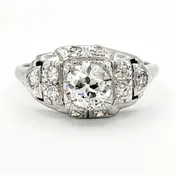 Vintage 14 Karat Gold Engagement Ring With 0.55 Carat Old European Cut Diamond EGL – H VS1