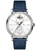IWC Portofino Automatic Complete Calendar White Dial Blue Leather Strap Men's Watch IW359001
