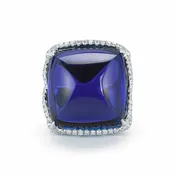 71.7 ct. of Tanzanite Cabochon Diamond Ring