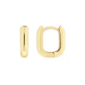 14K GOLD OBLONG POLISHED HOOP EARRINGS 10.60X12.40MM