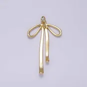 14K Gold Filled 30mm Ribbon Bow Minimalist Charm in Gold & Silver | AG494: Gold