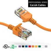0.75Ft CAT6A UTP Slim Ethernet Network Booted Cable 28AWG Orange (Part Number – ATDS100270OR)