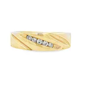 14K Gold .12ct Diamond Men's Wedding Band Ring
