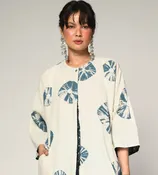 Bandhani Linen Bindi Shirt in light blue